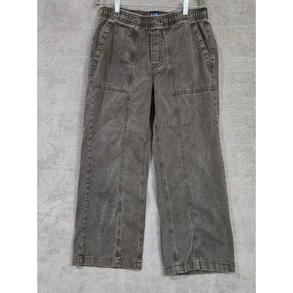 GAP Utility Pants Medium Brown Wide Leg Elastic Waist Neutral Gorp Boho Earth